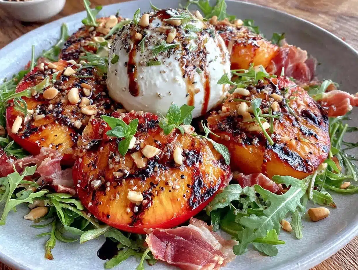 grilled peach and burrata salad preparation steps