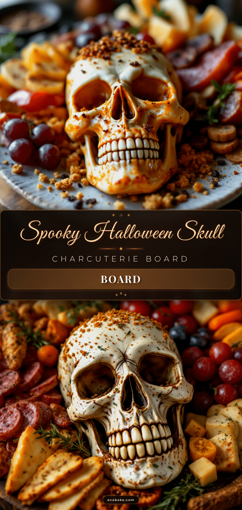 Halloween skull charcuterie board recipe