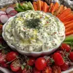 Healthy Greek Yogurt Ranch Veggie Football Platter - featured image