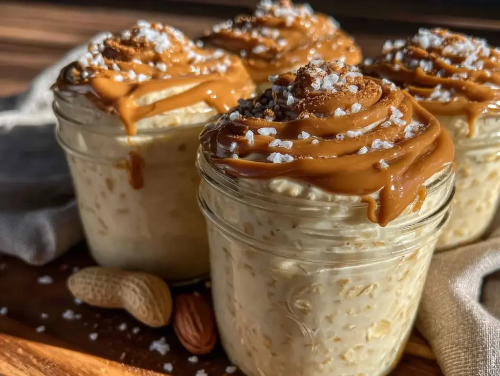 high-protein overnight peanut butter oats - featured image