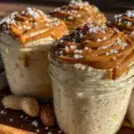 high-protein overnight peanut butter oats - featured image