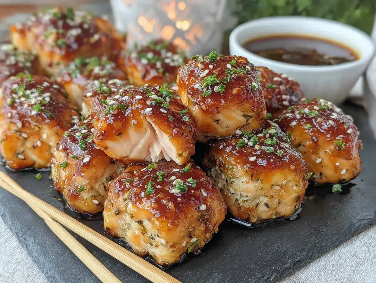 honey garlic glazed salmon bites preparation steps