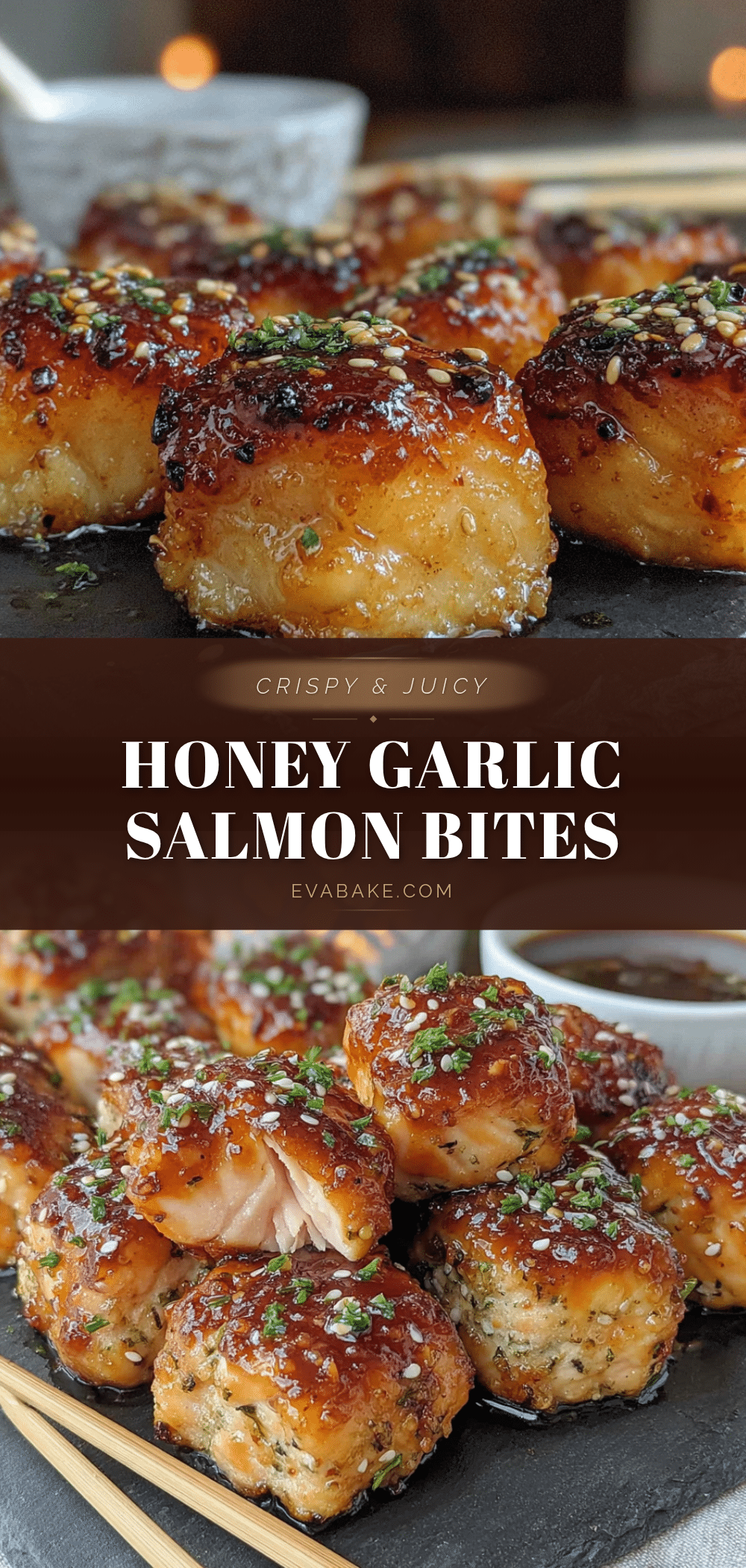 honey garlic glazed salmon bites recipe