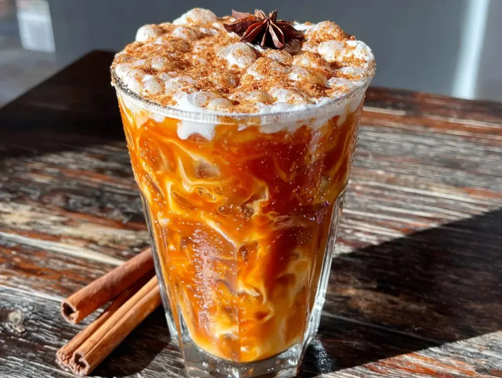 iced pumpkin chai tea latte - featured image