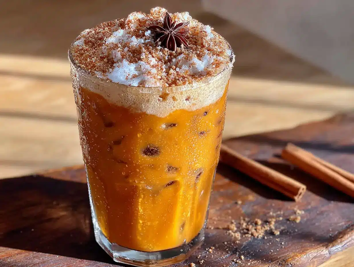 iced pumpkin chai tea latte preparation steps