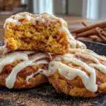 iced pumpkin snickerdoodle cookies - featured image