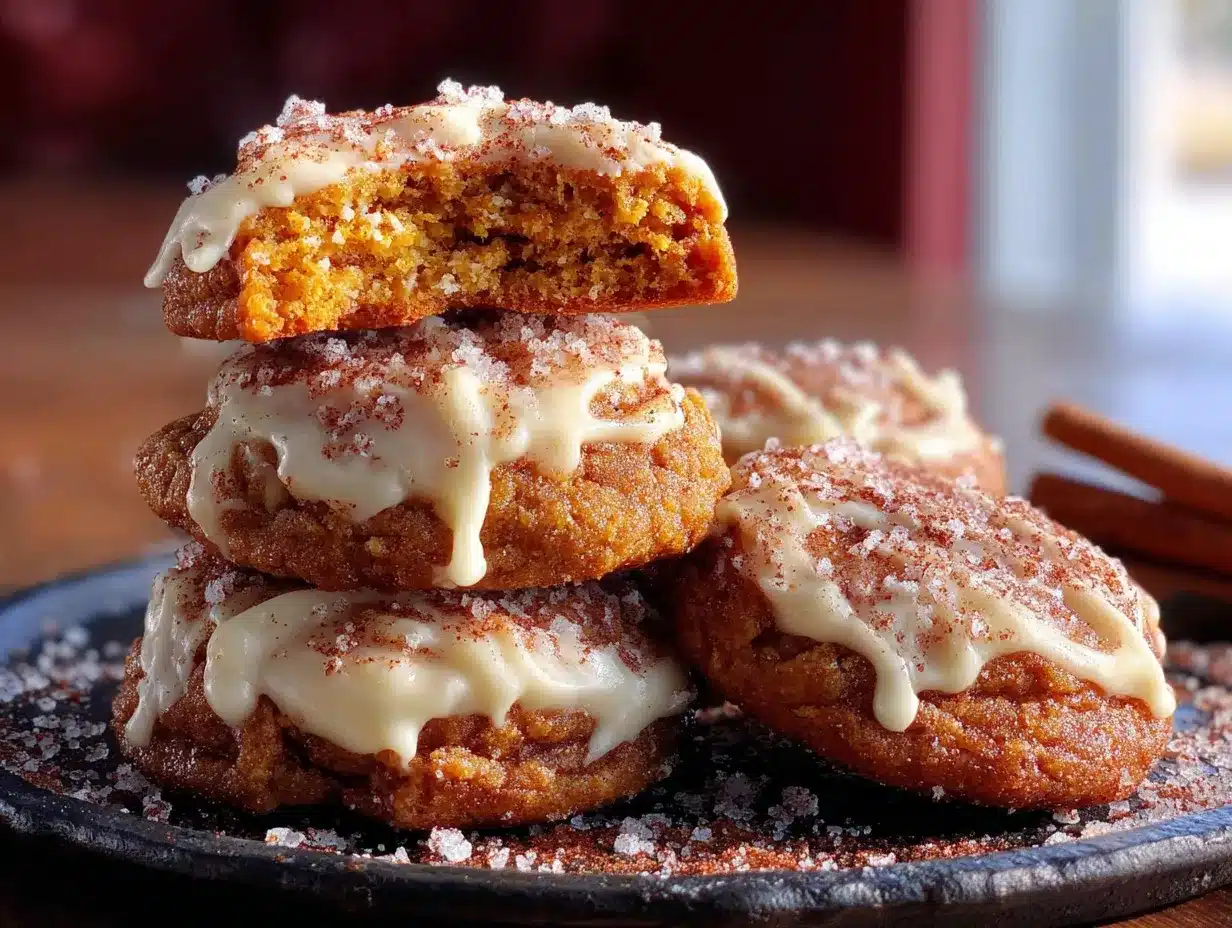 iced pumpkin snickerdoodle cookies preparation steps