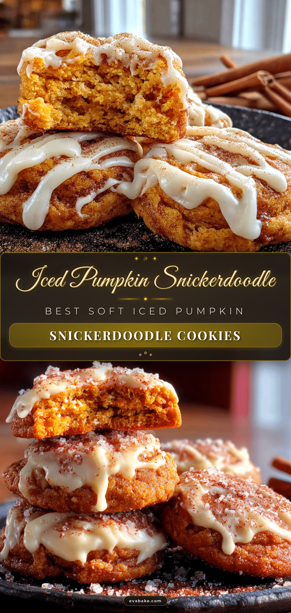 iced pumpkin snickerdoodle cookies recipe