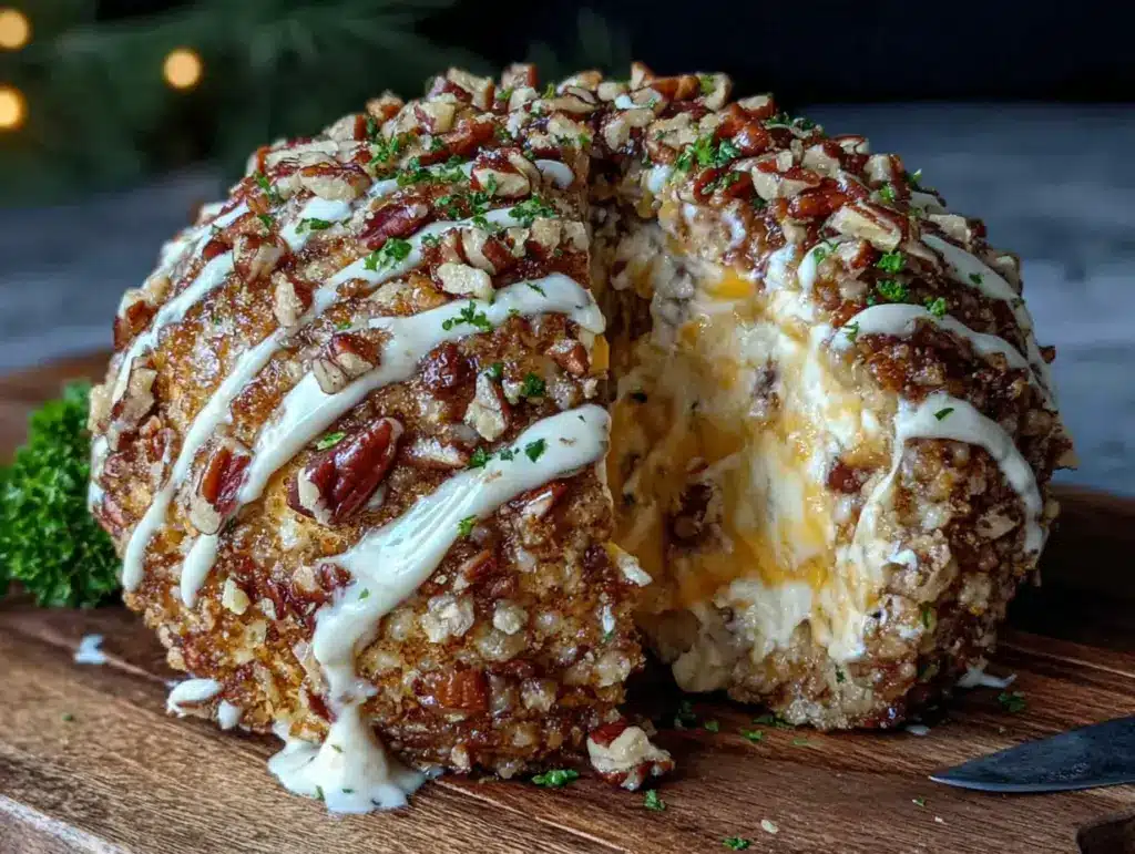 loaded football cheese ball - featured image