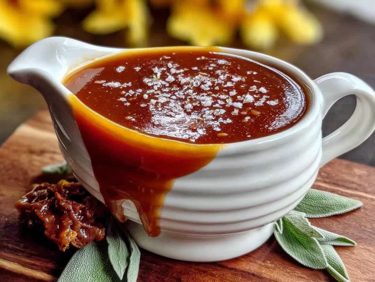make-ahead brown butter sage turkey gravy preparation steps