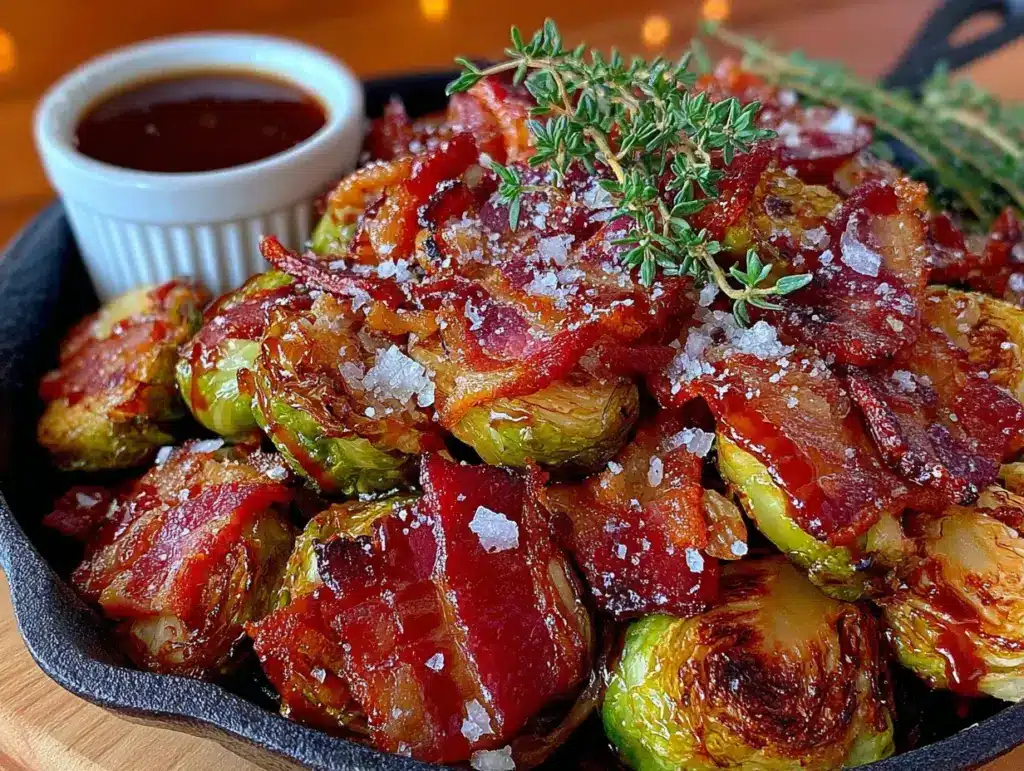 maple bacon brussels sprouts - featured image