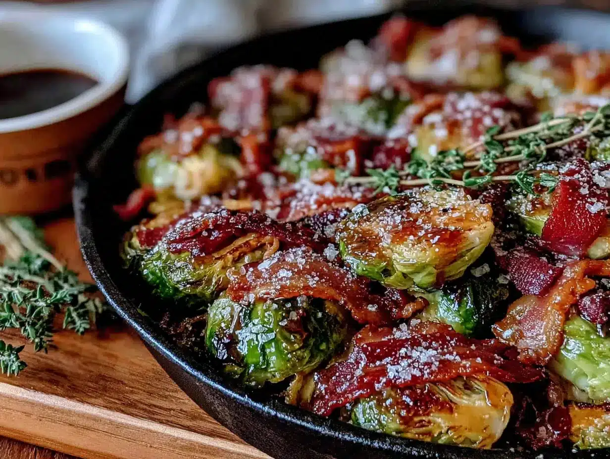 maple bacon brussels sprouts preparation steps