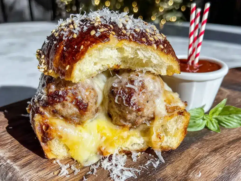 mini turkey meatball sub sliders - featured image