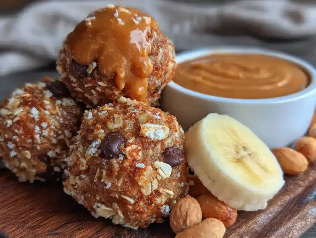 no-bake peanut butter banana energy balls - featured image