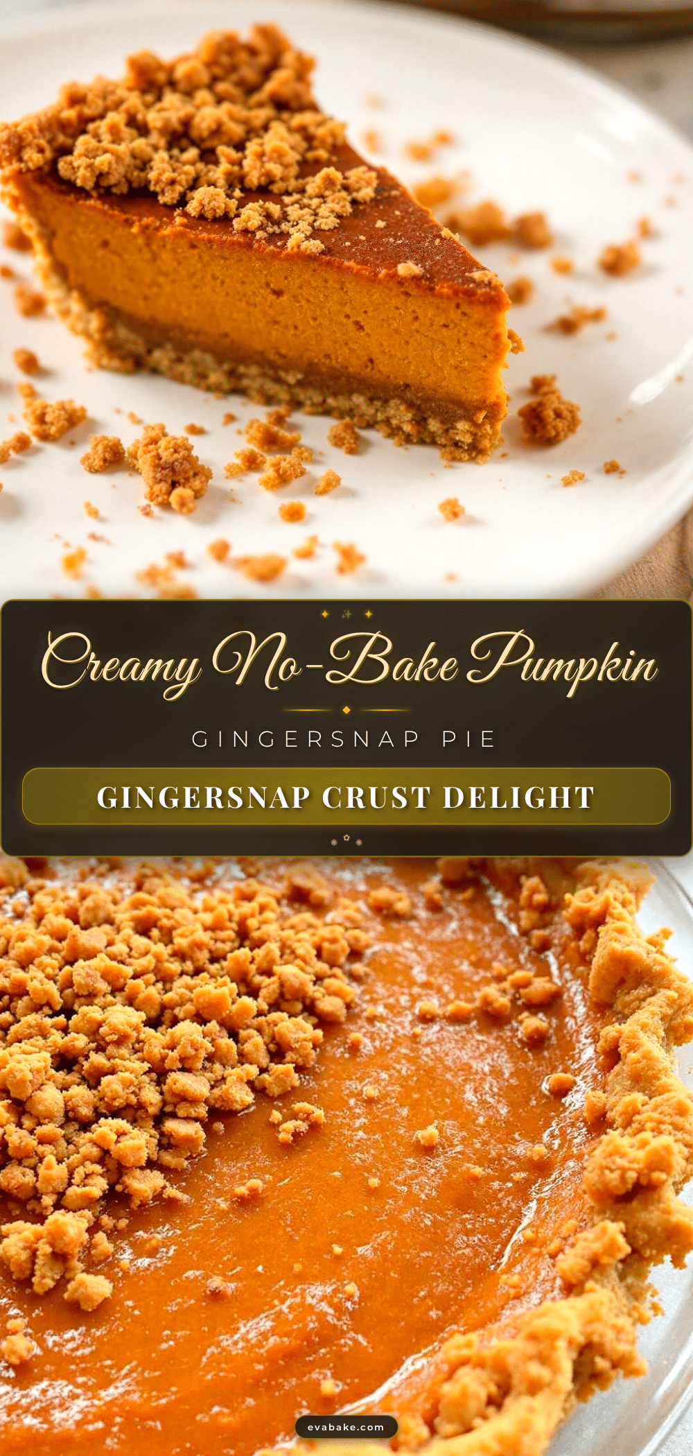 no-bake pumpkin pie with gingersnap crust recipe