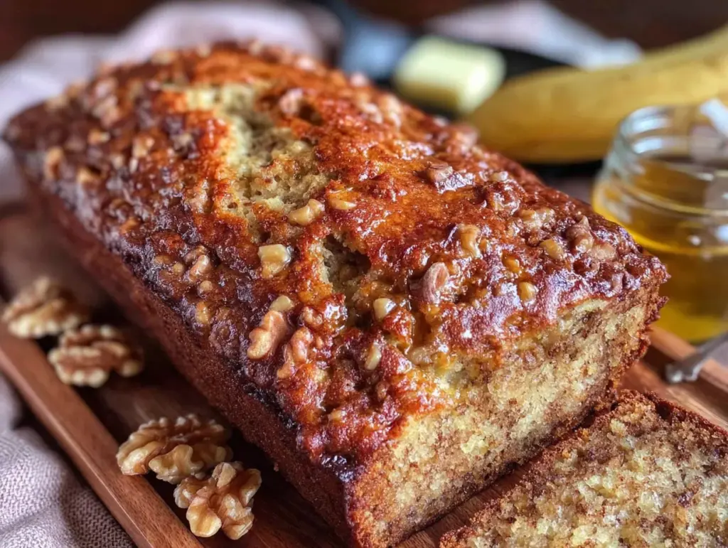 one-bowl banana bread with walnuts - featured image