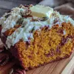 one-bowl pumpkin bread with cream cheese swirl - featured image