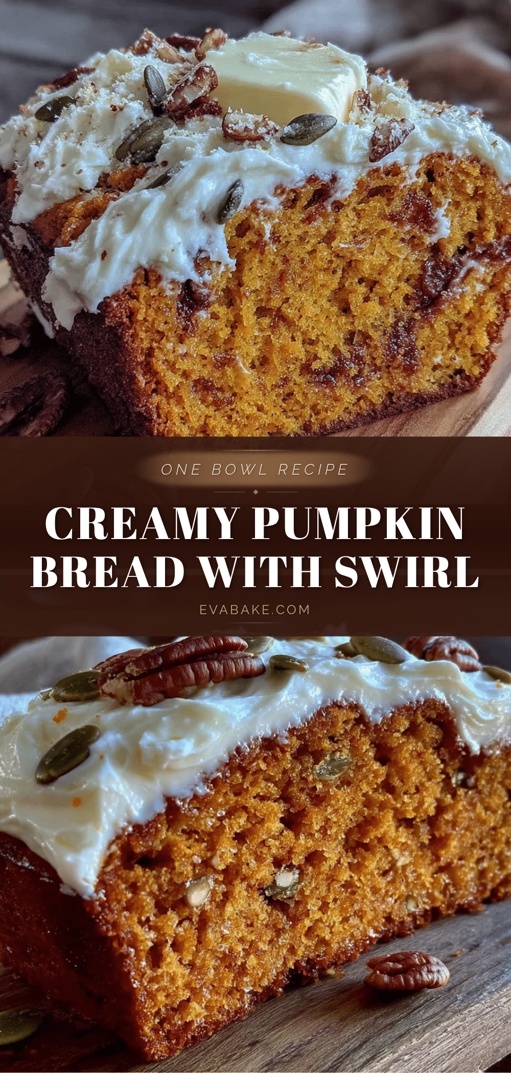 one-bowl pumpkin bread with cream cheese swirl recipe