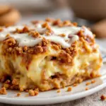 overnight cinnamon roll breakfast casserole - featured image