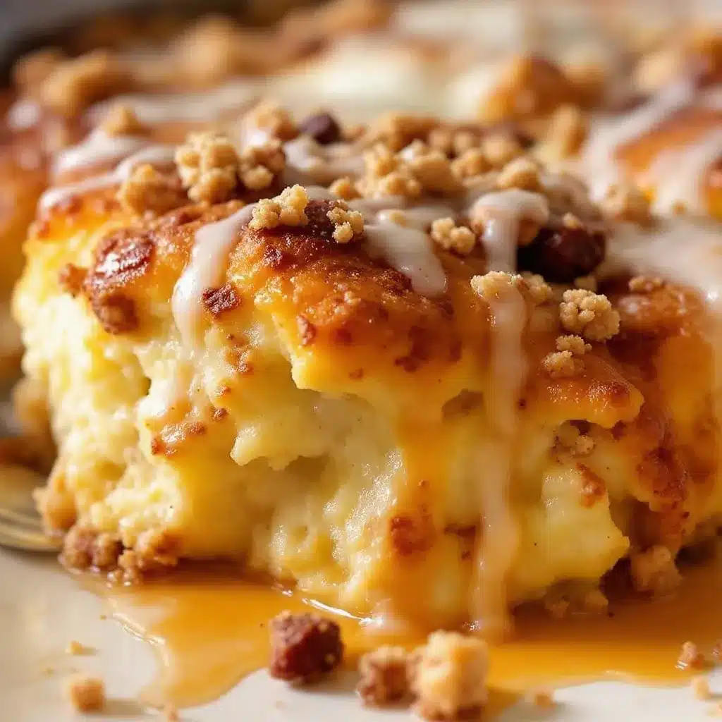 overnight cinnamon roll breakfast casserole preparation steps
