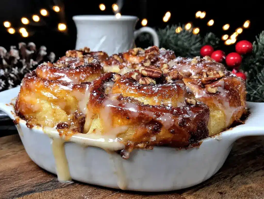 overnight cinnamon roll casserole - featured image