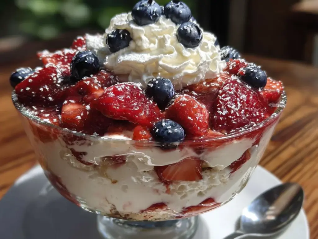 patriotic berry trifle - featured image