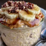 peanut butter banana overnight oats - featured image