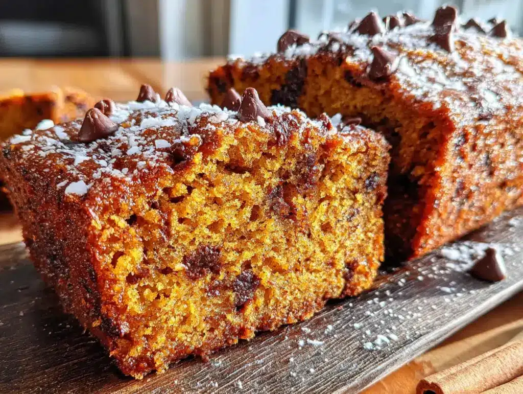 pumpkin chocolate chip bread - featured image