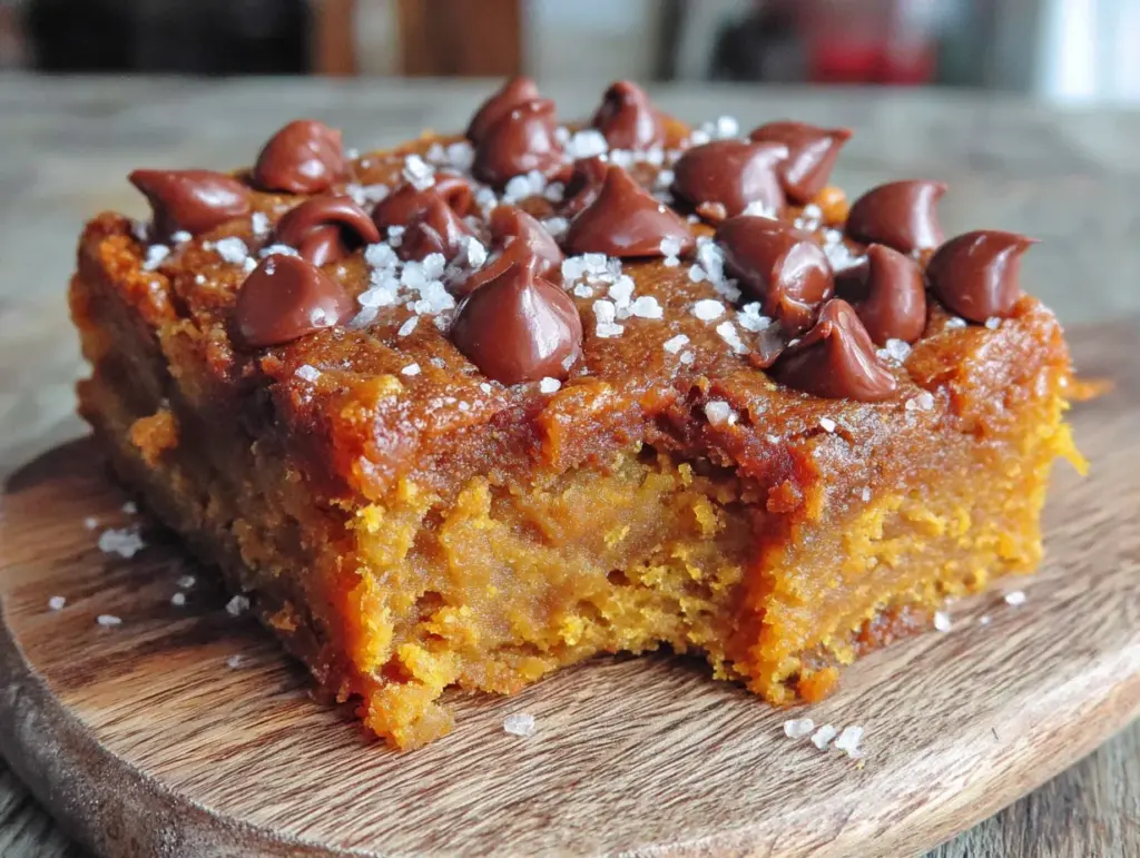 pumpkin chocolate chip cookie bars - featured image