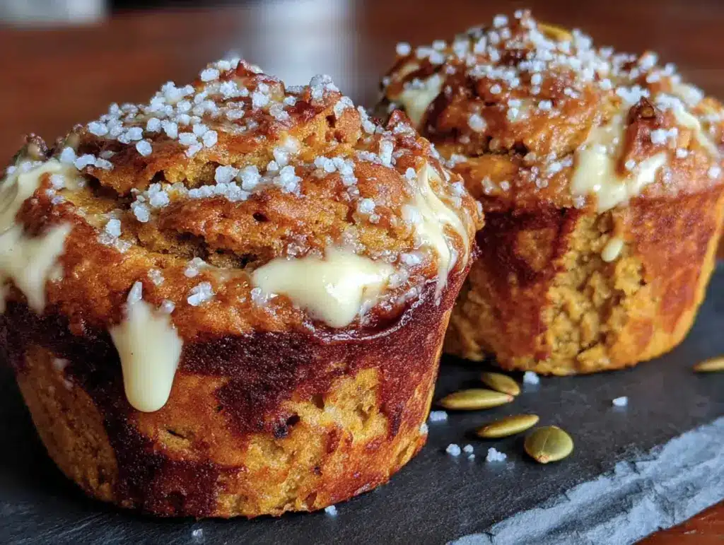 pumpkin cream cheese muffins - featured image