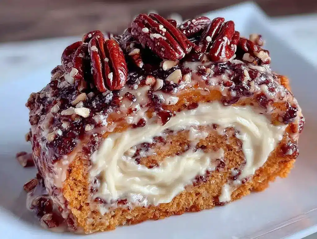 pumpkin cream cheese roll - featured image