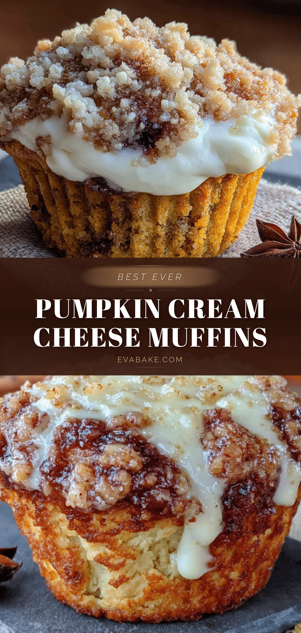 pumpkin cream cheese streusel muffins recipe