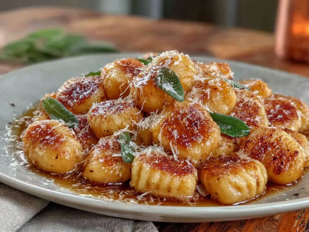 pumpkin gnocchi brown butter sage sauce - featured image