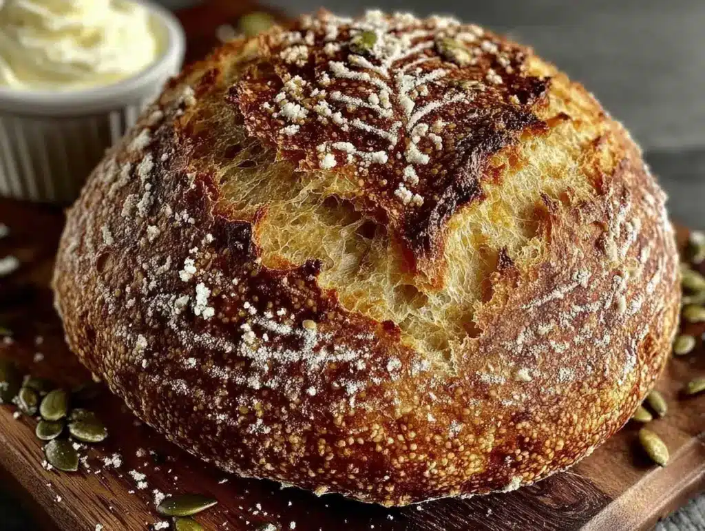 pumpkin sourdough discard bread - featured image