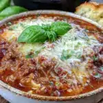 quick cheesy lasagna soup - featured image