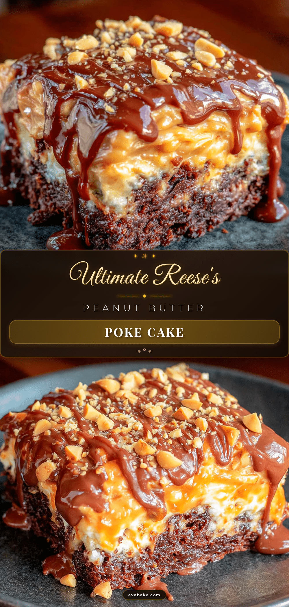 Reeses Peanut Butter Poke Cake recipe