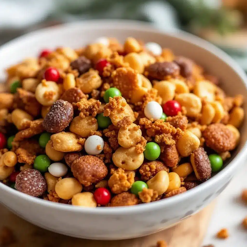 reindeer chow christmas snack mix preparation steps