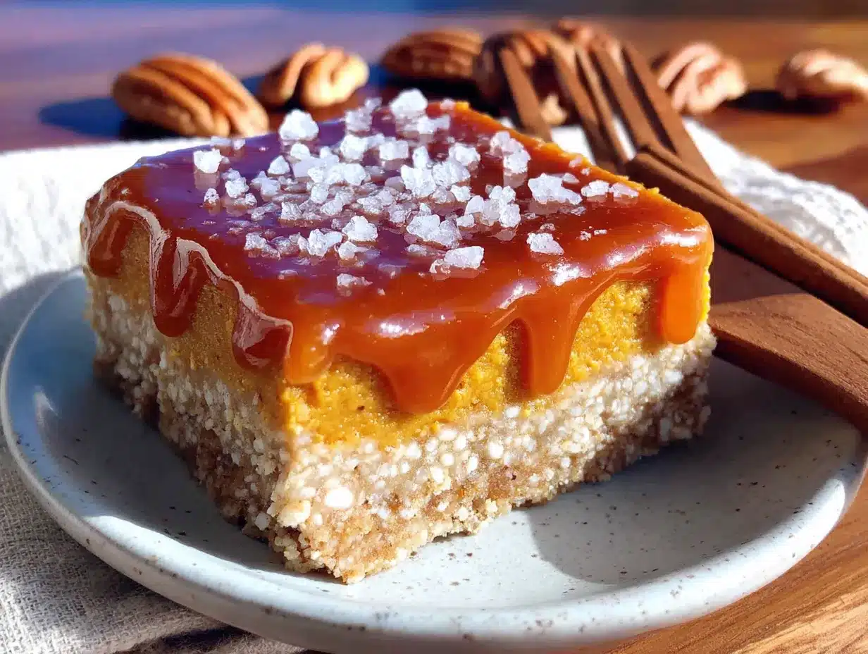 Salted Caramel Pumpkin Pie Bars preparation steps