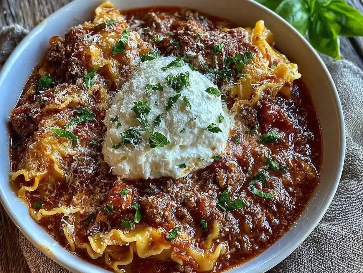 slow cooker lasagna soup preparation steps