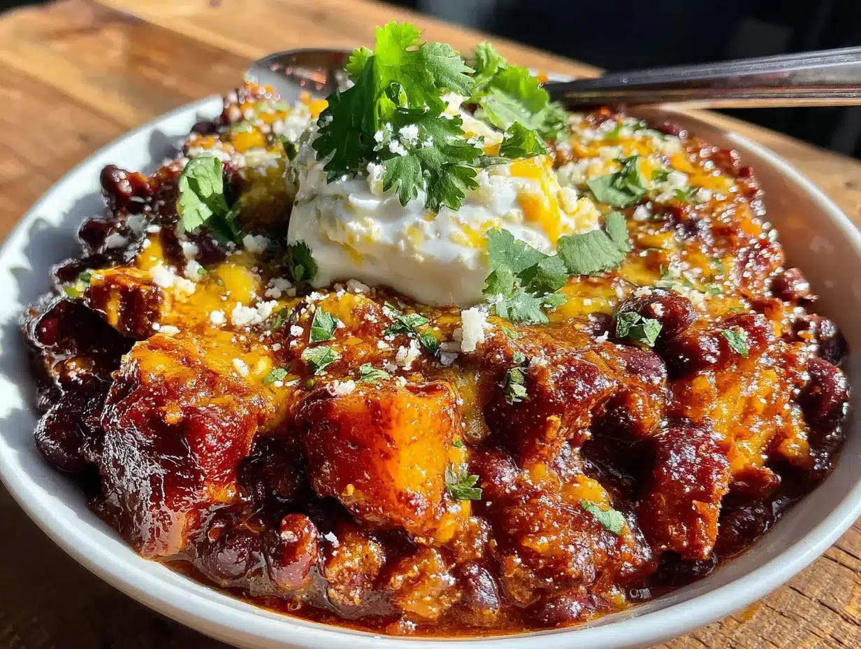 slow cooker pumpkin chili with black beans preparation steps