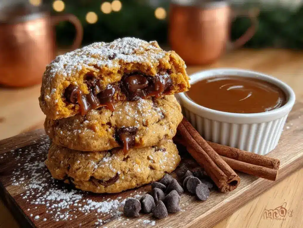soft-baked pumpkin chocolate chip cookies - featured image