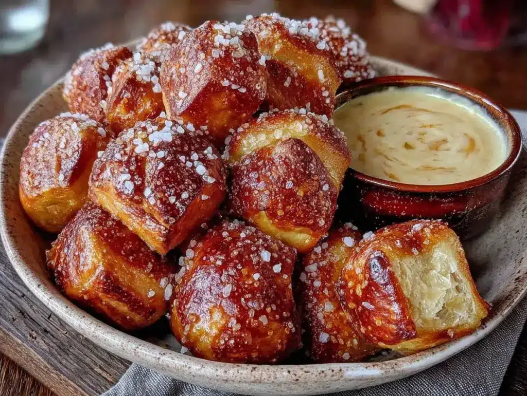 soft pretzel bites with beer cheese dip - featured image