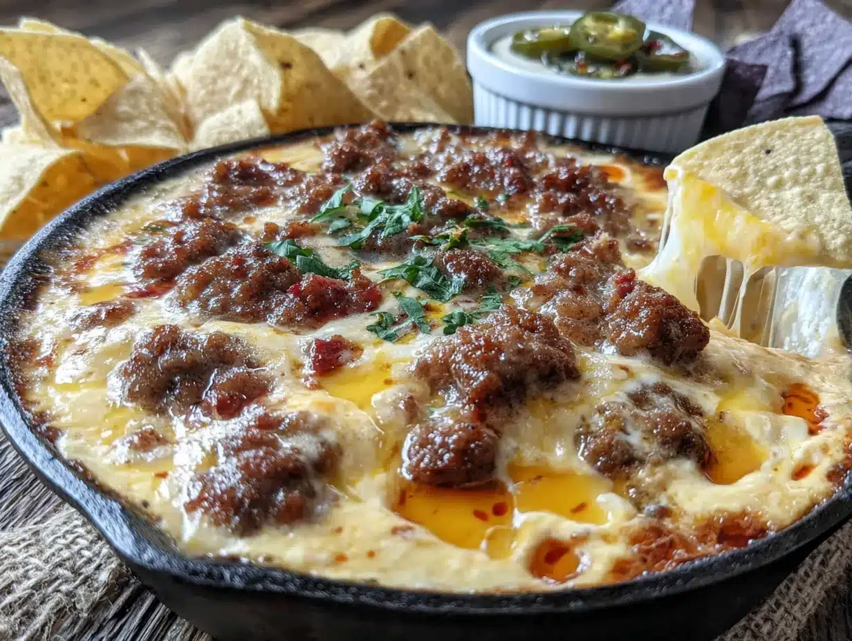 spicy chorizo queso dip preparation steps