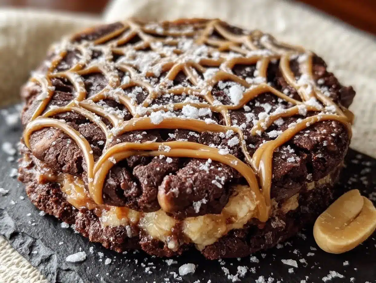 spider web chocolate peanut butter cookies preparation steps