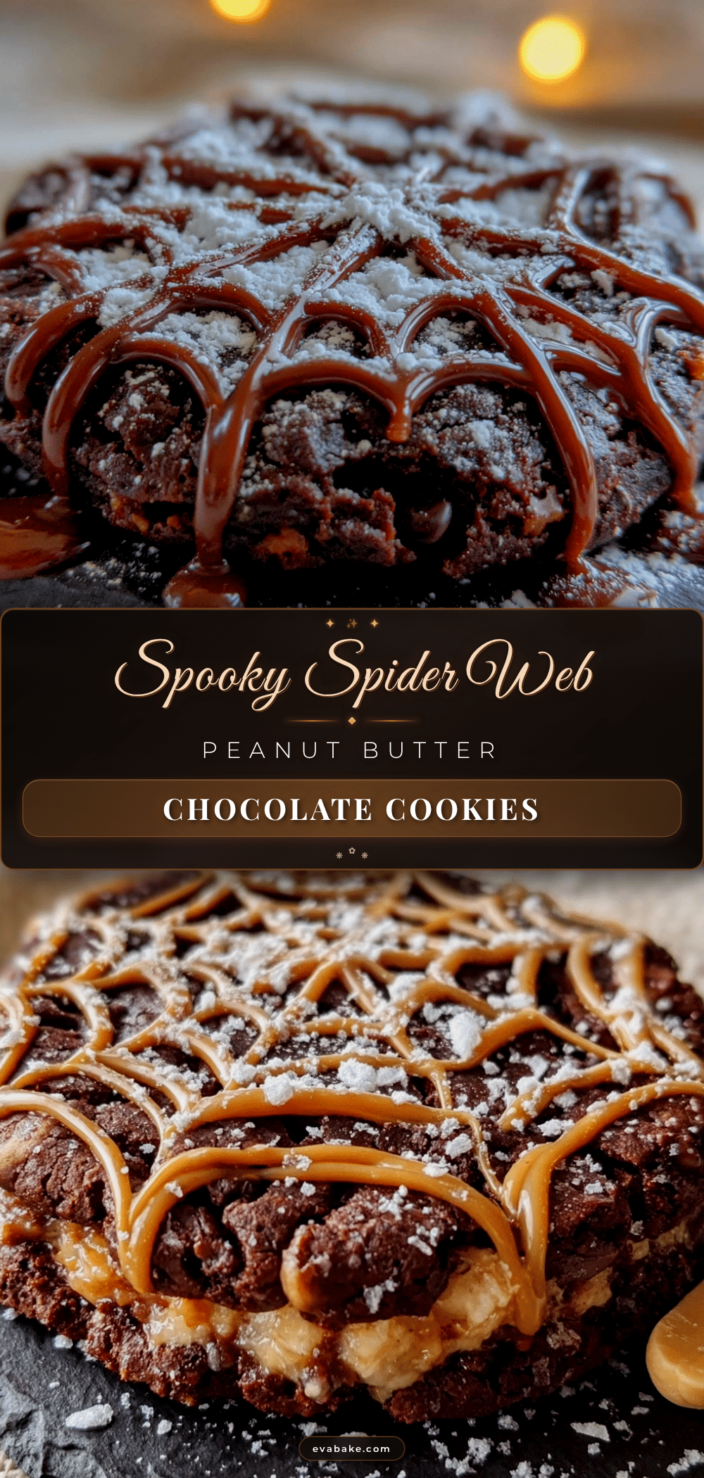 spider web chocolate peanut butter cookies recipe