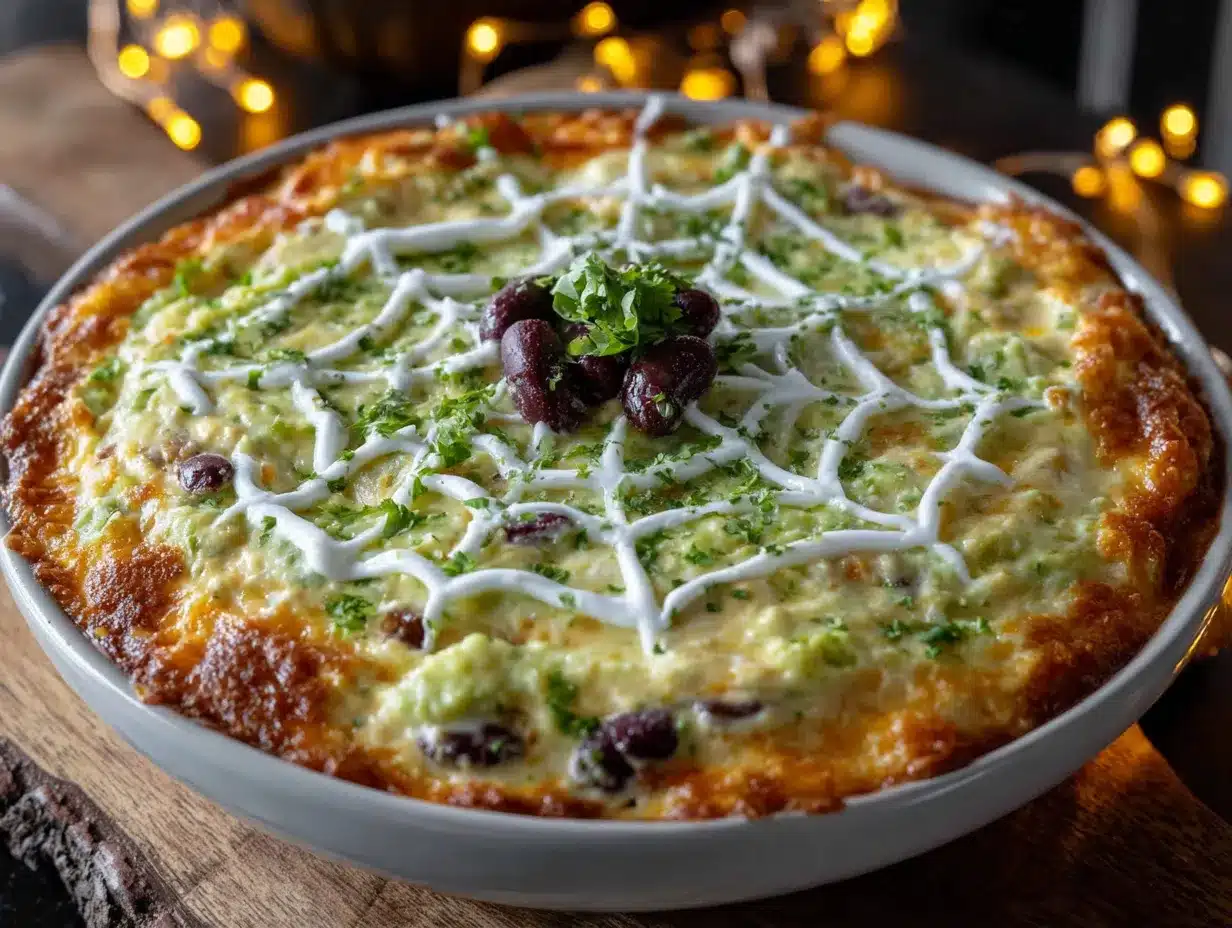 spiderweb taco dip preparation steps