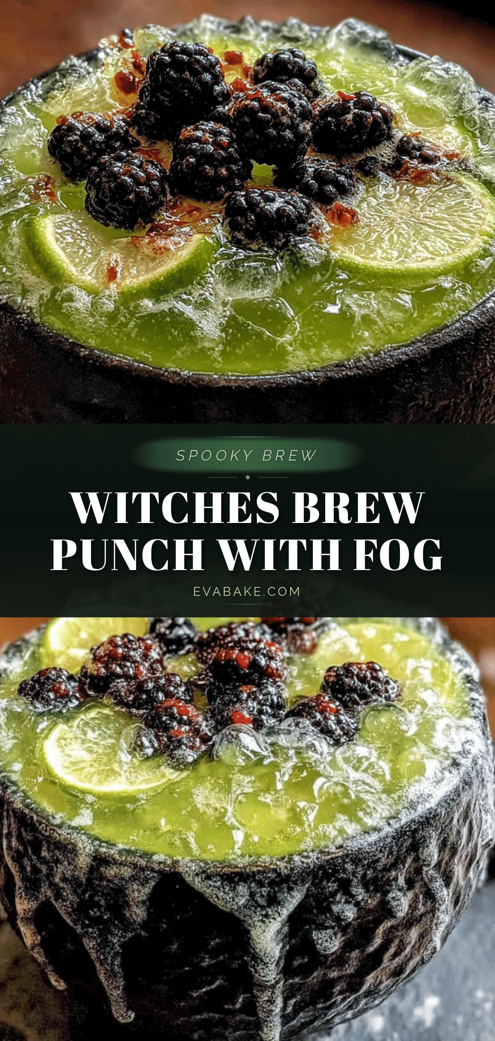 Spooky Witches’ Brew Green Punch with Dry Ice Fog recipe