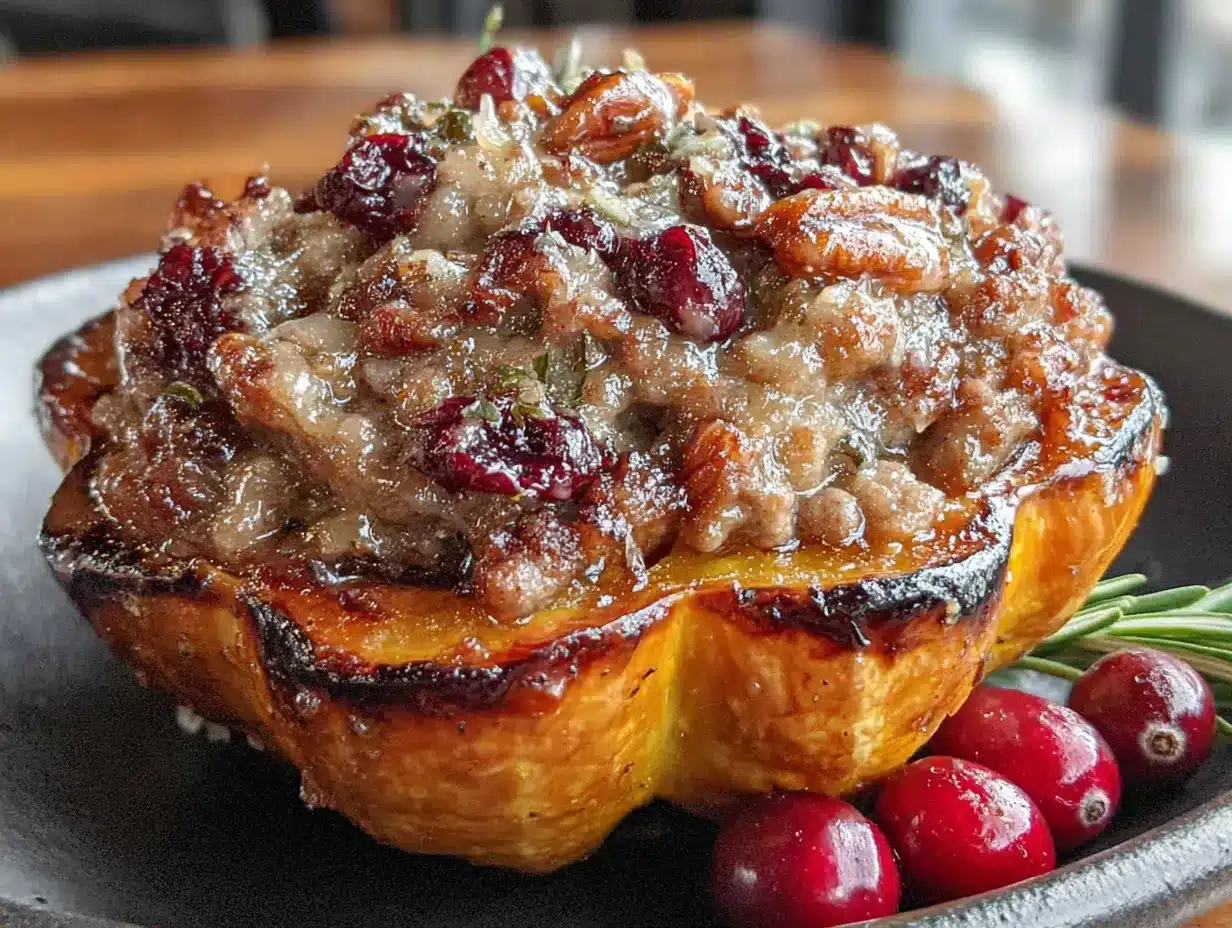 stuffed acorn squash with sausage preparation steps