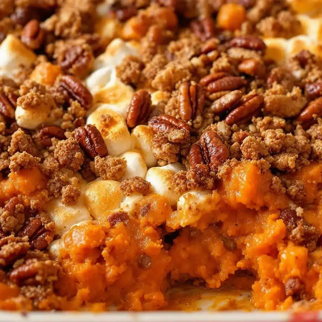 sweet potato casserole with marshmallow pecan topping preparation steps