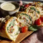 turkey cheese pinwheel roll-ups - featured image